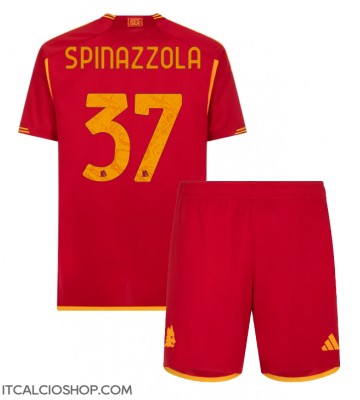 AS Roma Leonardo Spinazzola #37 Prima Maglia Bambino 2023-24 Manica Corta (+ Pantaloni corti)